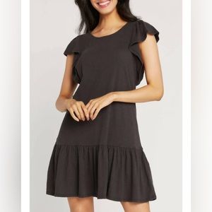 Vintage Black Flutter Slub Mini Dress | Z Supply